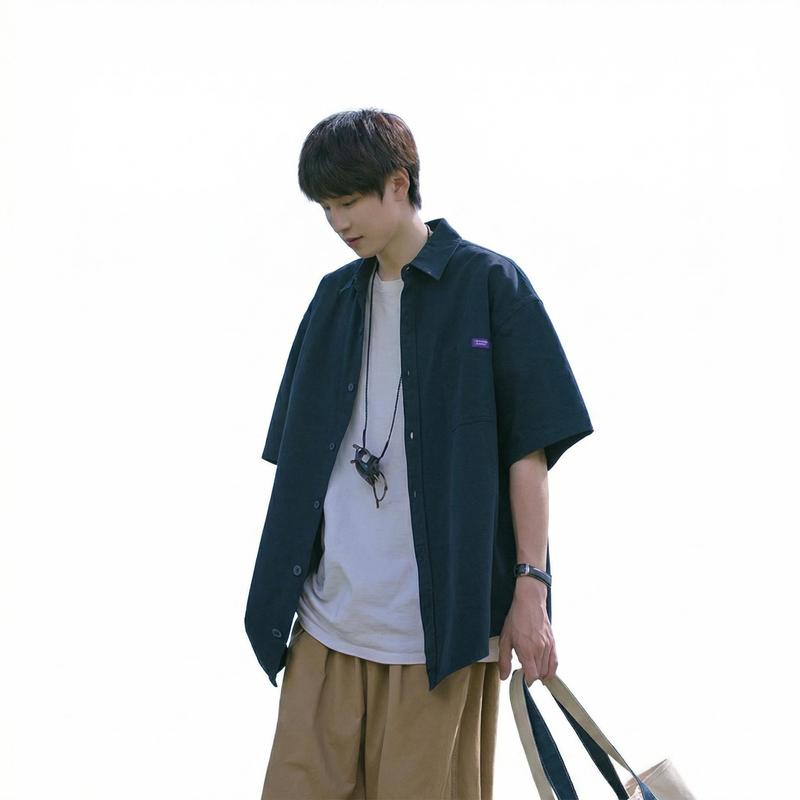 半袖シャツ メンズ ビッグシルエット シティボーイ ワイドフィット