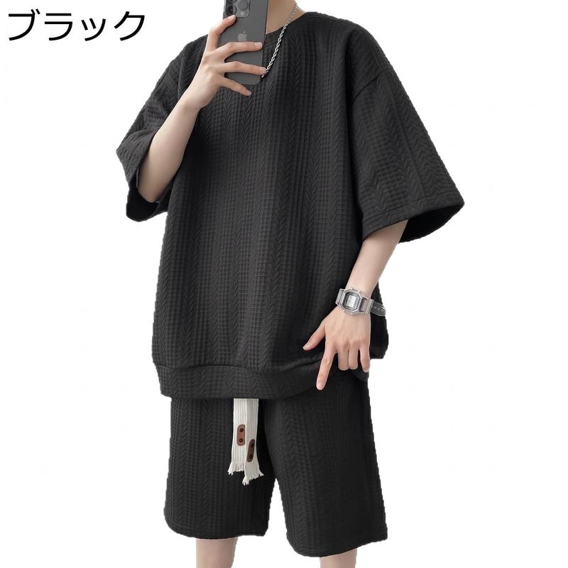 セットアップ メンズ 上下セット 半袖 ティーシャツ ハーフパンツ