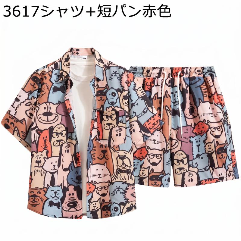 値下げ！ セットアップ アロハシャツ ハーフパンツ 水着 3点セット