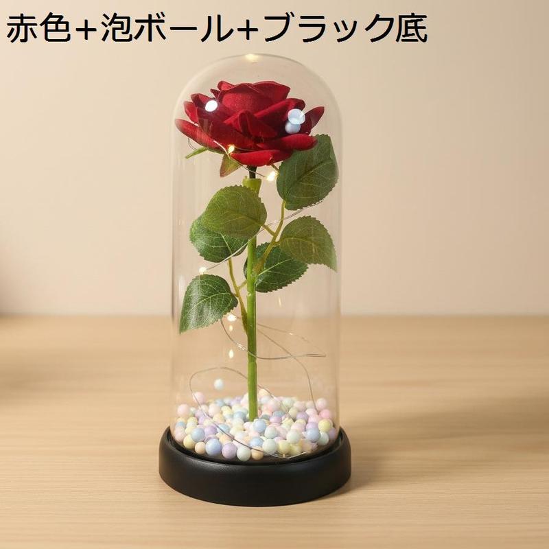 枯れない花 ガラスドーム プリザーブドフラワー プレゼント 11*11*21cm