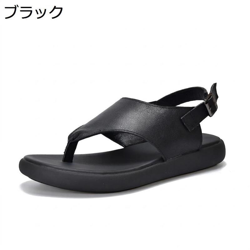 レディースサンダル サンダル トング 本革 厚底 ぺたんこ バック