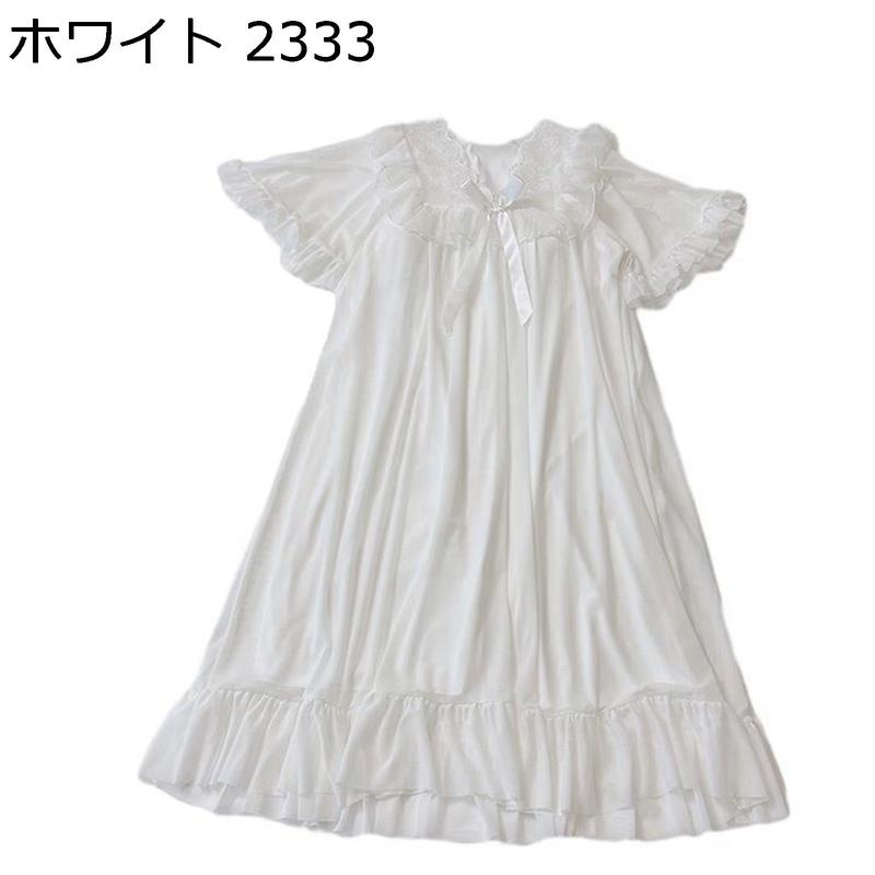 姫系 ネグリジェ 半袖 パジャマ レディース ルームウェア ワンピース