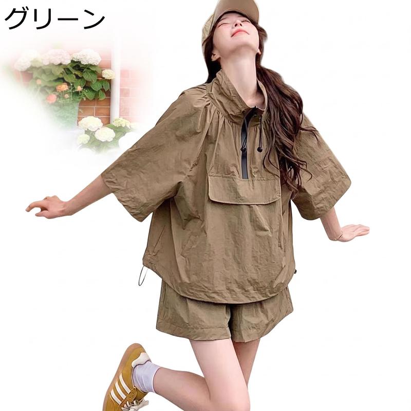 セットアップ レディース アノ ハーフパンツ 2点セット ナイロン 上下