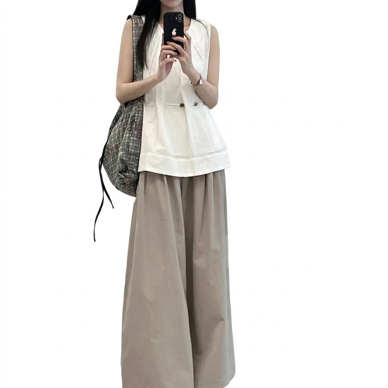 ryogen ノースリーブ パンツ　セットアップ セットアップ レディース ノースリーブ チュニック ワイドパンツ