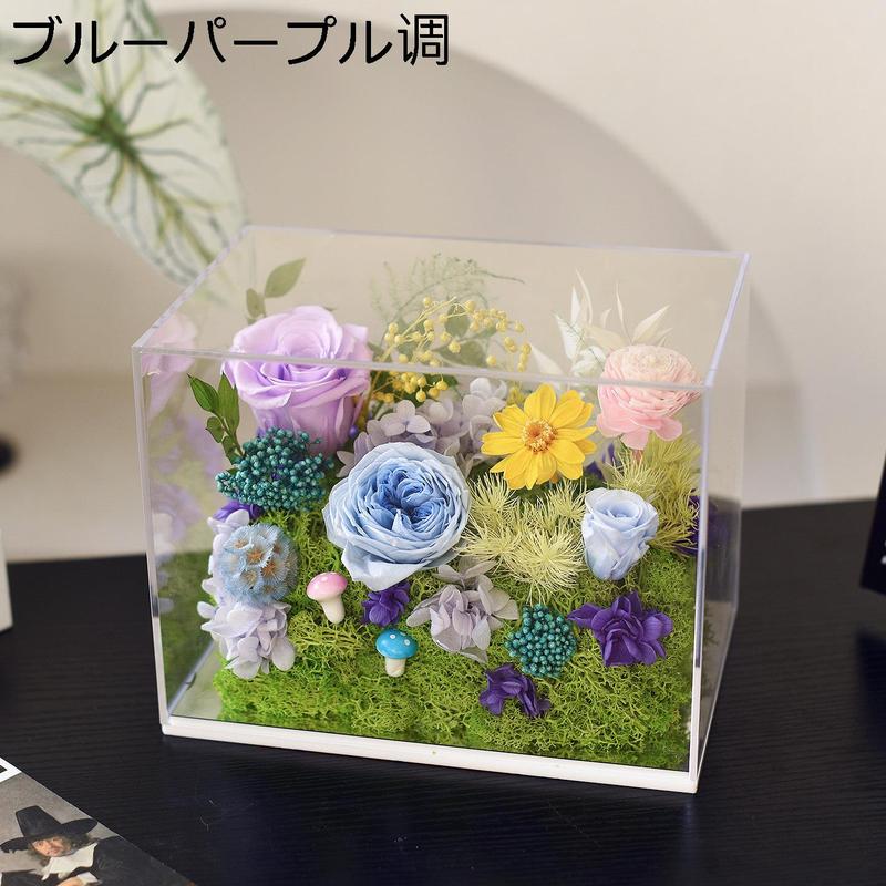 プリザーブドフラワー アクリルケース 母の日 ギフト 枯れない花 置物
