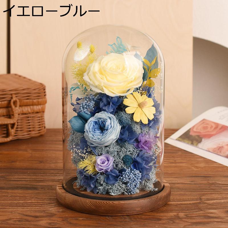 ガラスドーム 枯れない花 プリザーブドフラワー プレゼント アートフラワー 母の日 ギフト インテリア おしゃれ 感謝の気持 祖母 女性_1