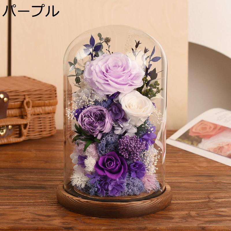ガラスドーム 枯れない花 プリザーブドフラワー プレゼント アートフラワー 母の日 ギフト インテリア おしゃれ 感謝の気持 祖母 女性_2