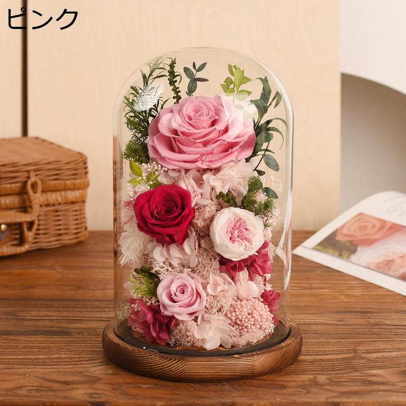 ガラスドーム 枯れない花 プリザーブドフラワー プレゼント アートフラワー 母の日 ギフト インテリア おしゃれ 感謝の気持 祖母 女性_3