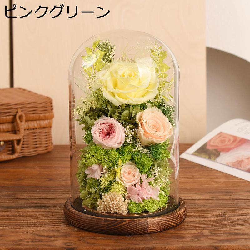 ガラスドーム 枯れない花 プリザーブドフラワー プレゼント アートフラワー 母の日 ギフト インテリア おしゃれ 感謝の気持 祖母 女性_4