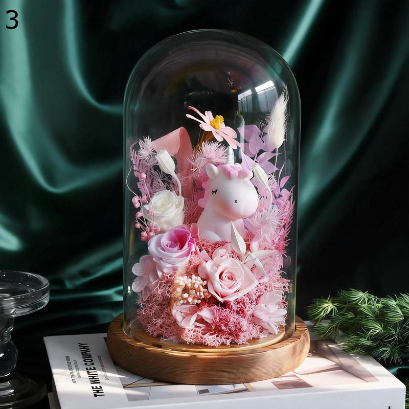 【癒しのパワー】薔薇のパヒューム・オルゴナイトペンダント[フローライト] プリザーブドフラワー 枯れない花 ガラスドーム バラ LEDライト
