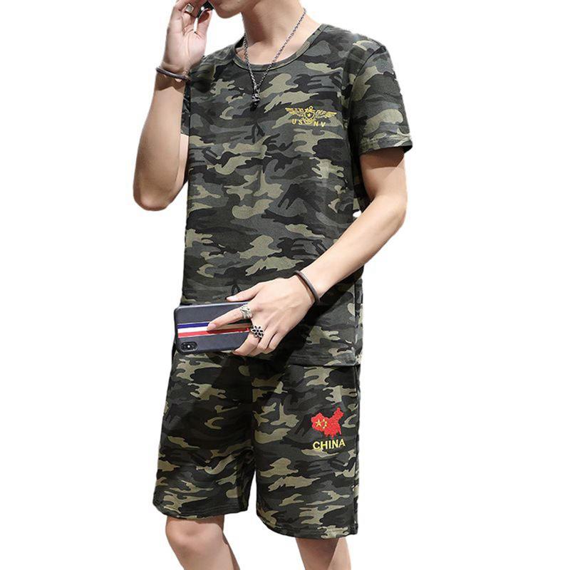 夏服 tシャツ 上下セット メンズ 迷彩柄 トップス ハーフパンツ 半袖