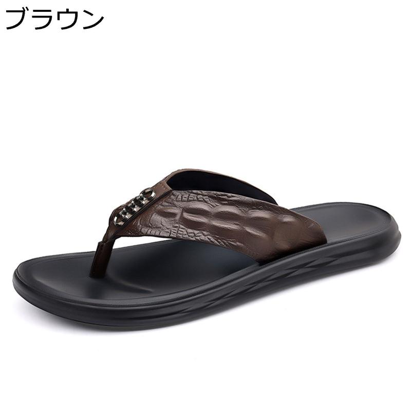  SLIPPER スエード✕クロコ型押し　トングサンダル US9 202605140saecybw-11.jpg