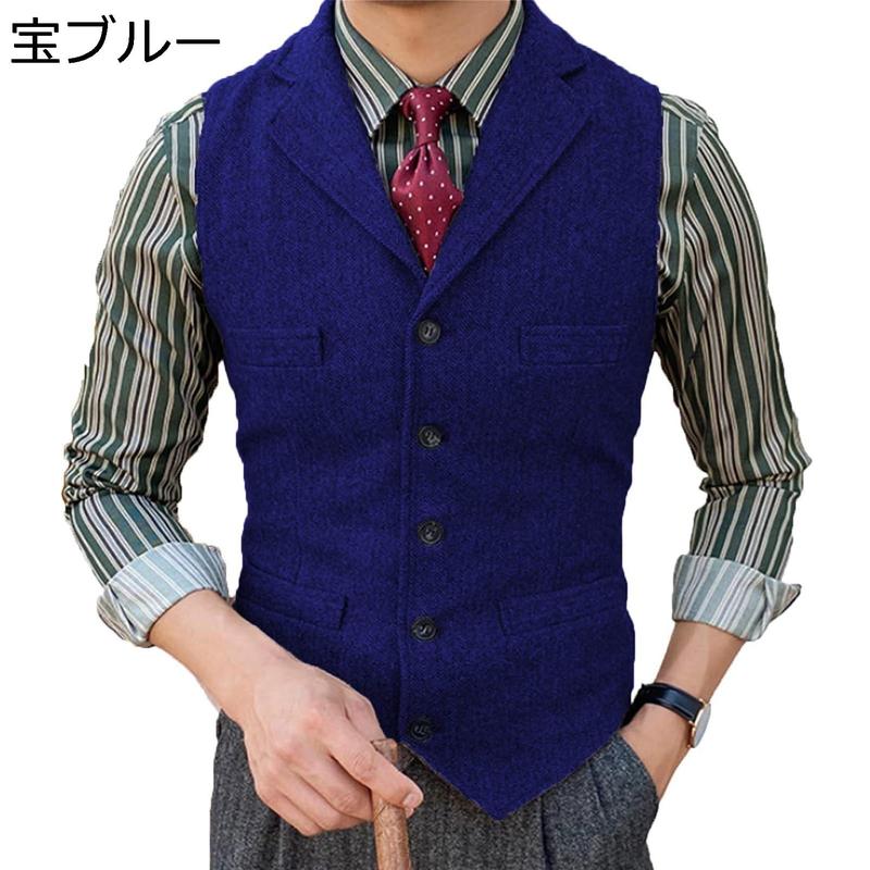 スーツベスト メンズ ビジネスチョッキ 男性用 サラリーマン Vネック