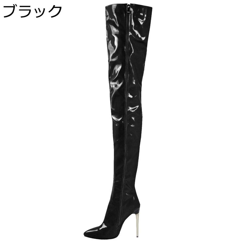 エナメル サイハイブーツ ブーツ 黒 ピンヒール 20260514963yjfw0-7.jpg