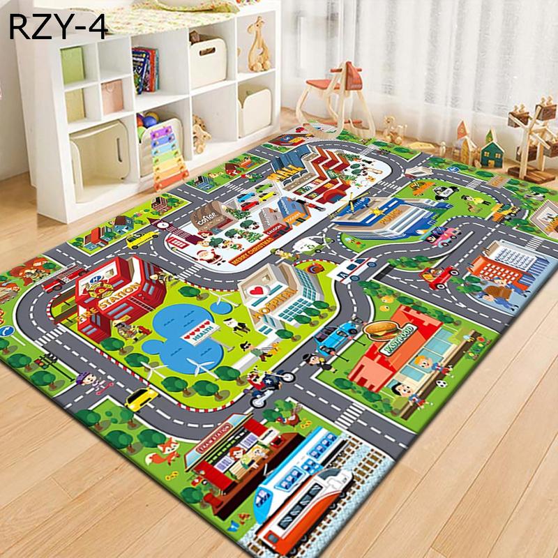 キッズマット ラグ 子供 カーペット プレイマット 道路 ロードマップ