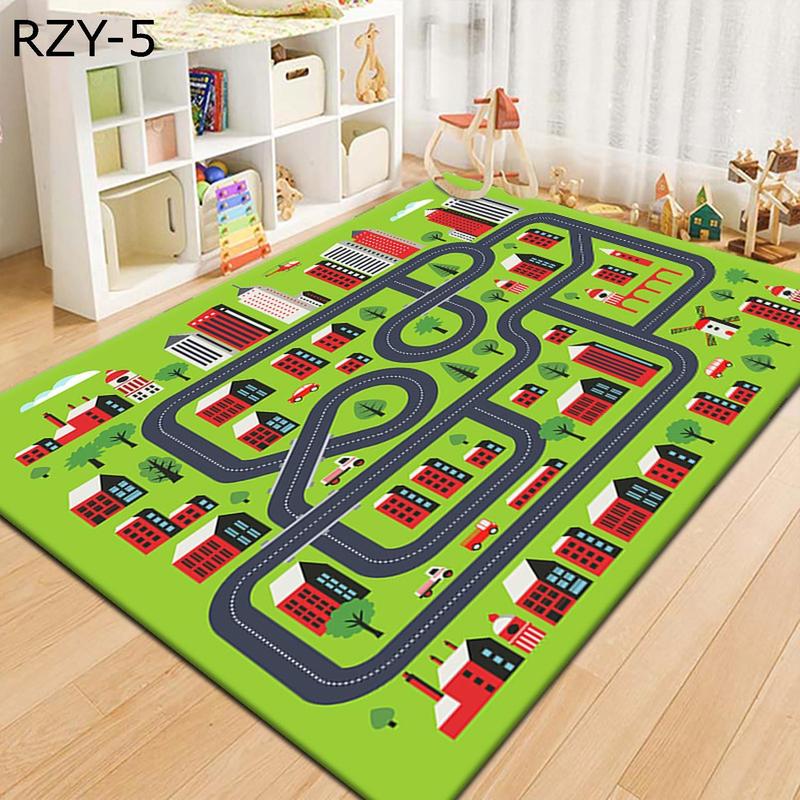 キッズマット ラグ 子供 カーペット プレイマット 道路 ロードマップ