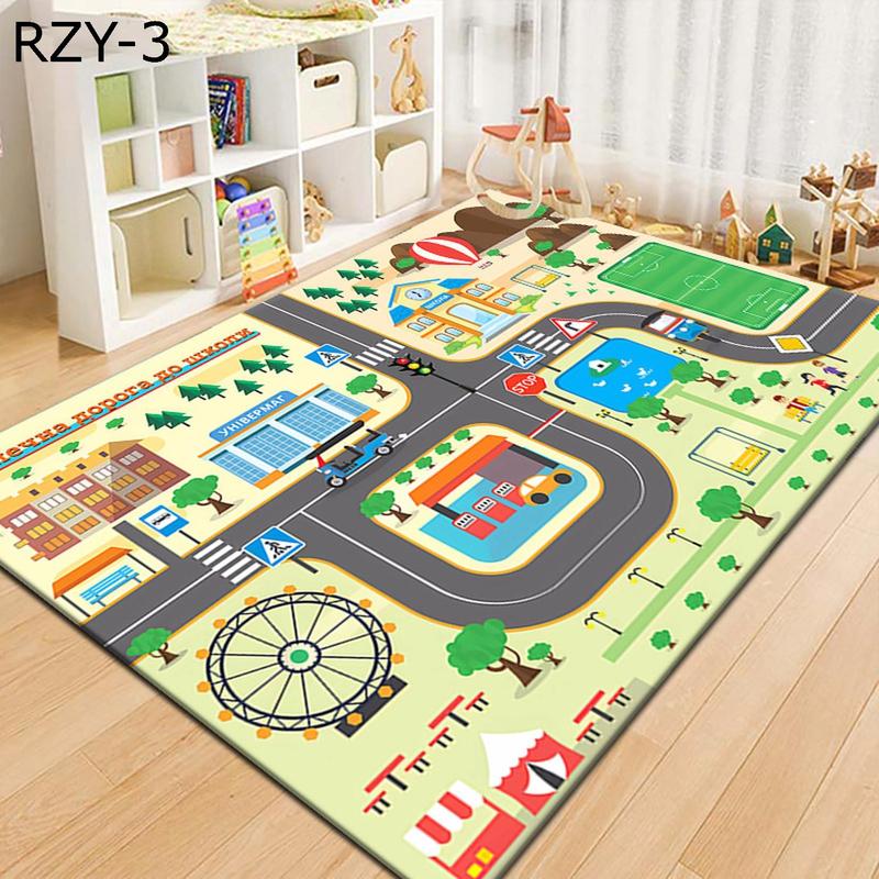キッズマット ラグ 子供 カーペット プレイマット 道路 ロードマップ