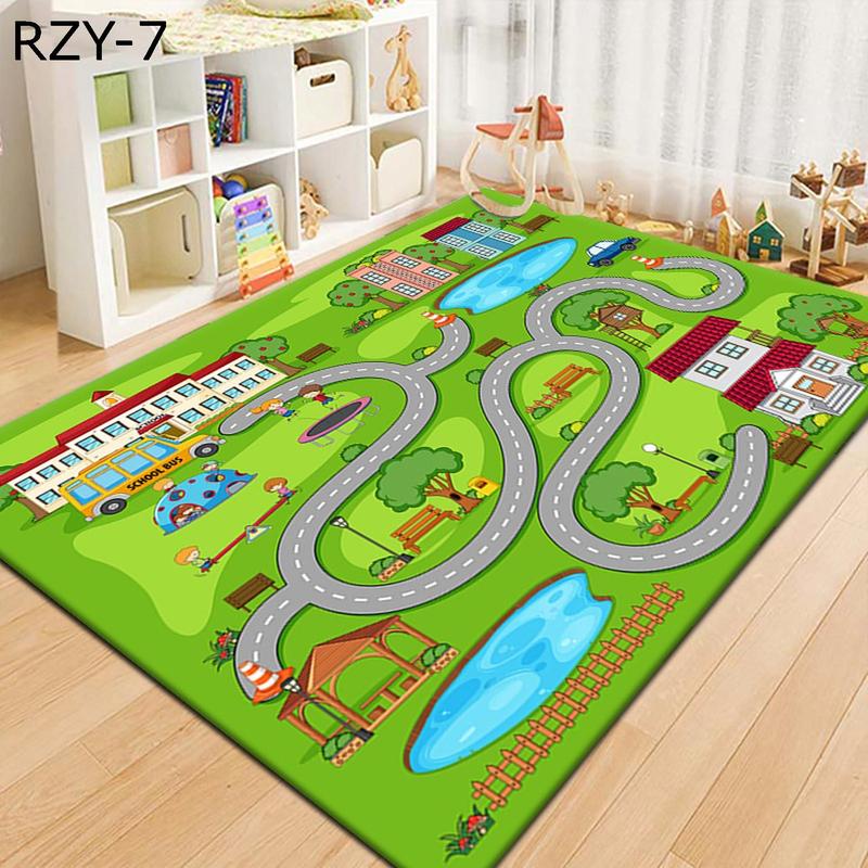 キッズマット ラグ 子供 カーペット プレイマット 道路 ロードマップ