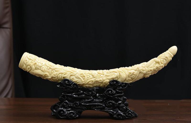 置物 オブジェ 象牙風 樹脂製 彫刻 創造的な模造象牙工芸品