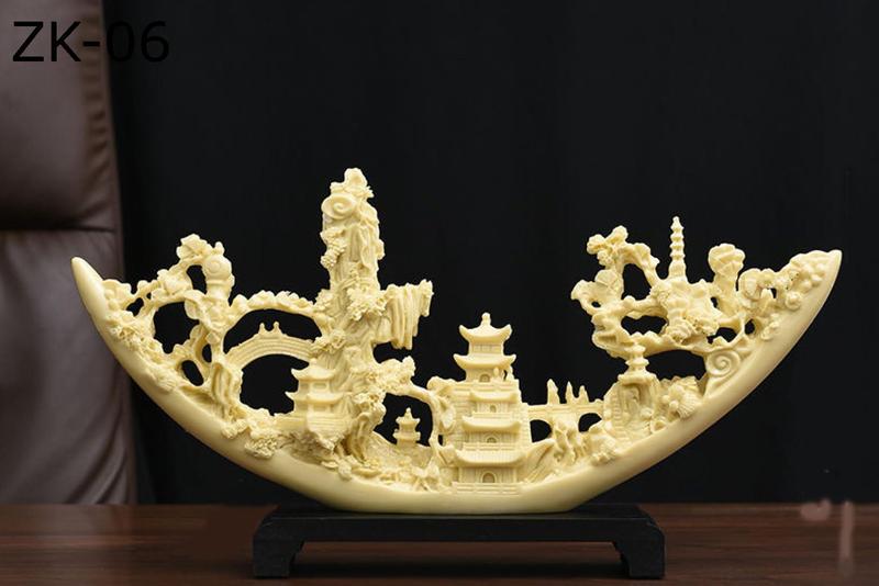 インド コブラ使い 天然素材 彫刻 牙細工 手彫り 時代物 コレクター放出 置物 オブジェ 象牙風 樹脂製 彫刻 創造的な模造象牙工芸品