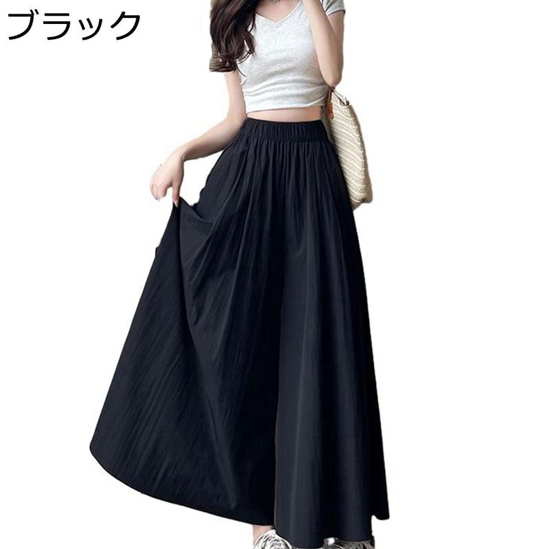 レディース ワイドパンツ キュロット ロング丈 Aライン フレア