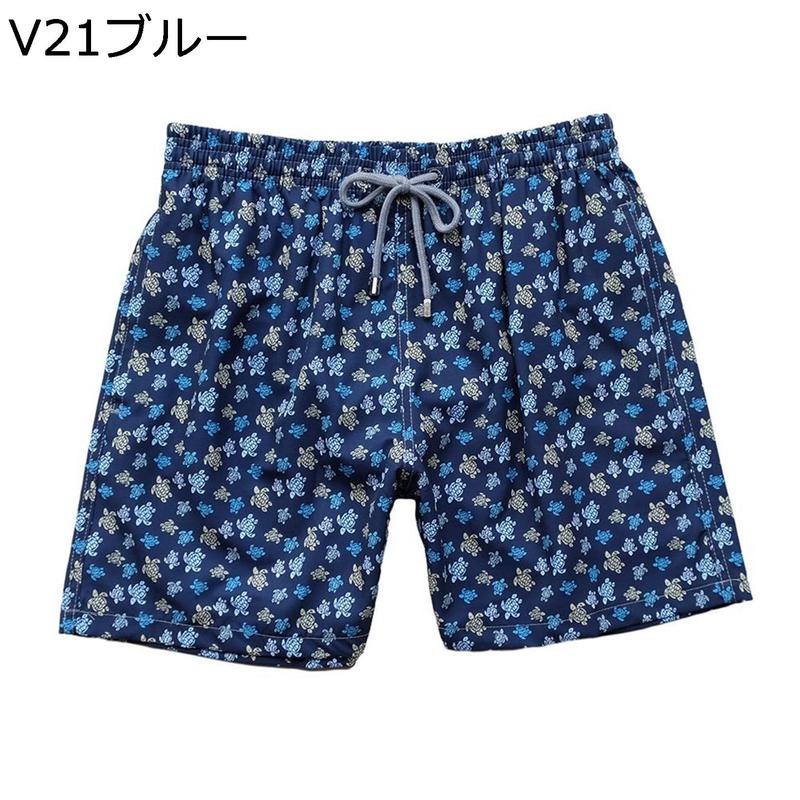 サーフパンツ メンズ 水着 ショーツ カメ柄 総柄 亀 海水パンツ 通気速