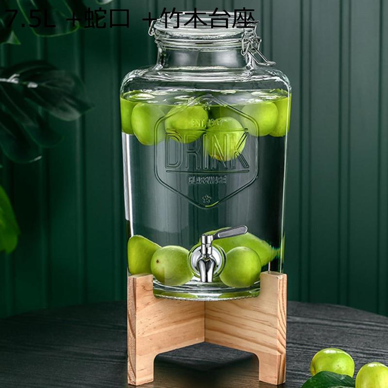 ガラス ジャグ タンク ドリンクサーバー 蛇口付き 保存瓶 梅酒