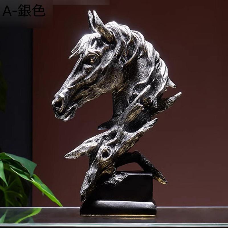 馬の頭の置物 馬の彫像 動物の彫刻 馬首 北欧風 おしゃれ 面白い 装飾