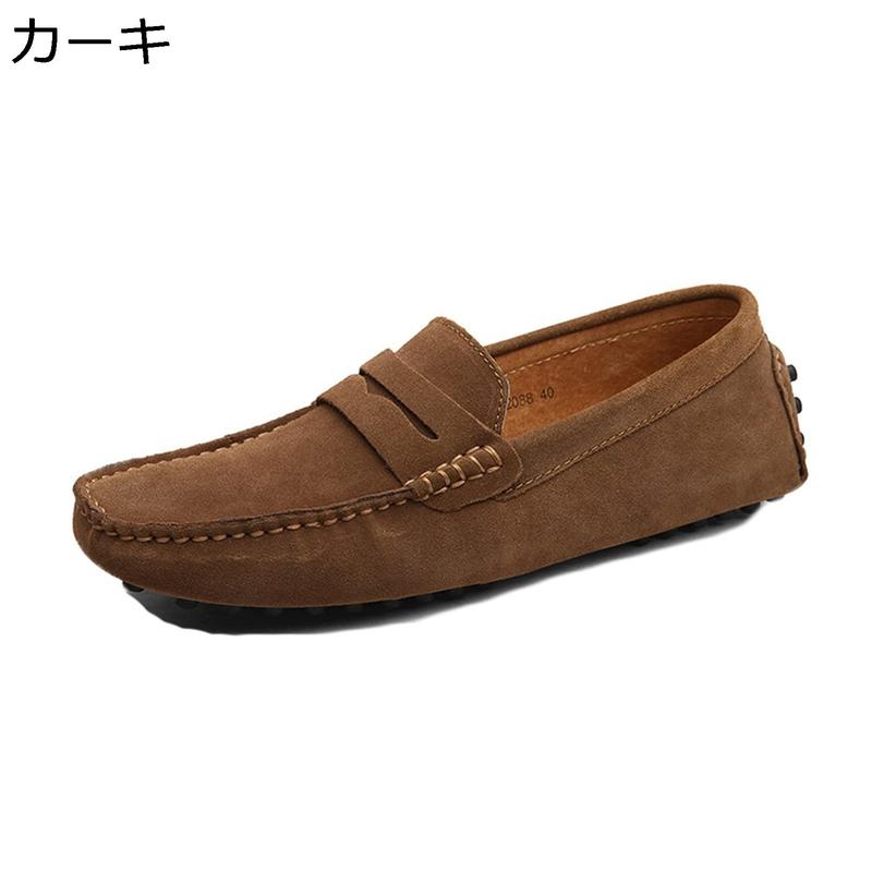 ドライビングシューズ ブラック ローファー メンズ スエード