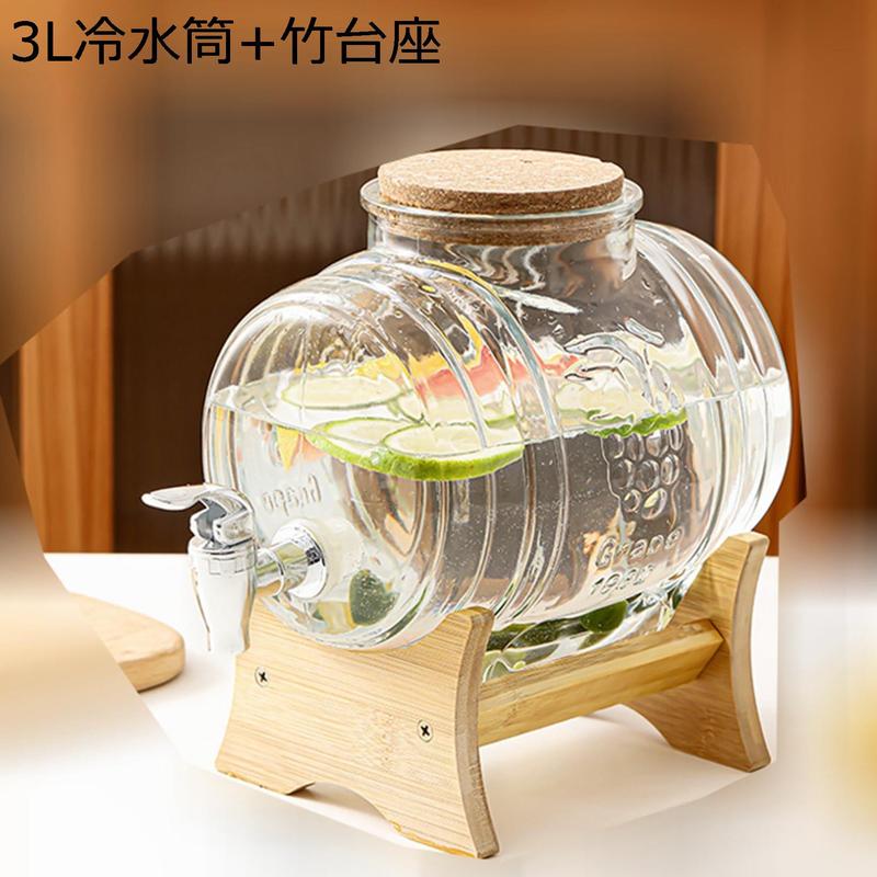 ガラス ジャグ タンク ドリンクサーバー 蛇口付き 保存瓶 貯蔵タンク