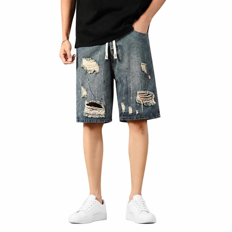 デニム ハーフパンツ メンズ ダメージ ショートパンツ クラッシュ