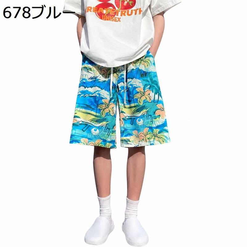 サーフパンツ メンズ 海パン 水着 ボタニカル柄 速乾 通気性 ショート