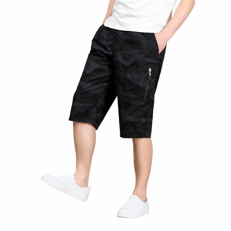 ハーフパンツ メンズ 迷彩 クロップドパンツ 七分丈 膝下 カーゴ