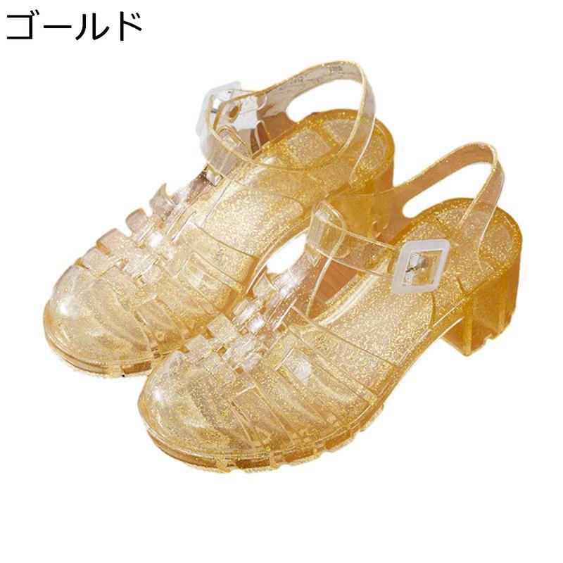 レディース ラバーシューズ PVC ビニールサンダル クリア 5cmアップ