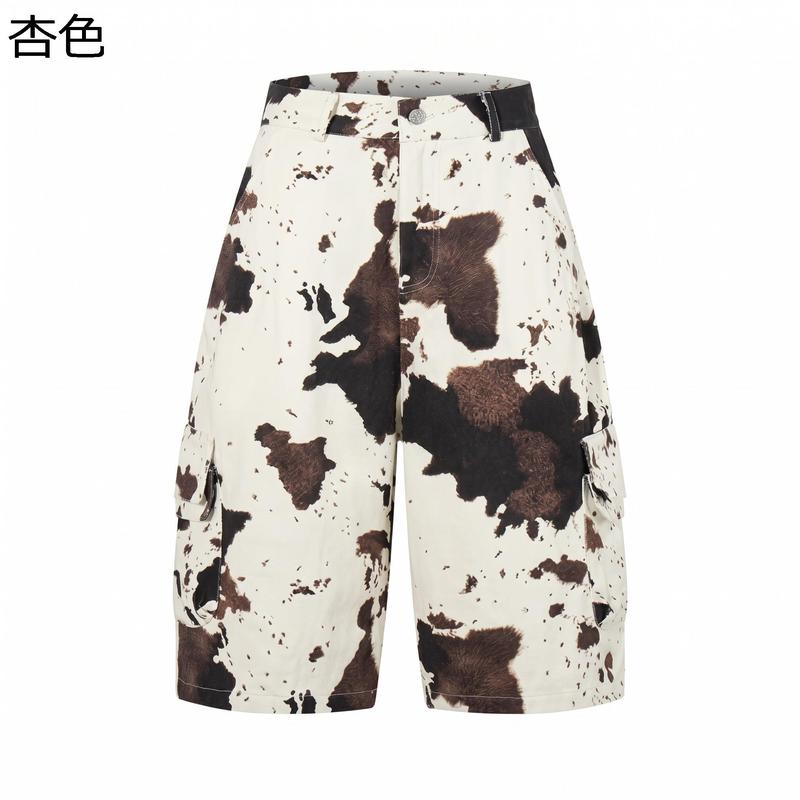 カウ柄 ハーフパンツ メンズ レディース 男女兼用 デニム カーゴパンツ