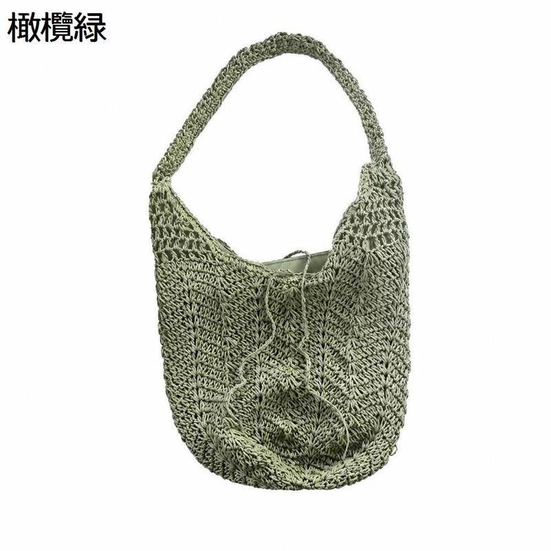 編みバッグ クロシェ ショルダー メッシュ 透かし編み トートバッグ