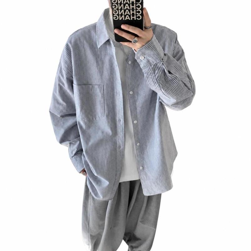 ストライプシャツ メンズ 長袖 オーバーサイズ ビッグシルエット