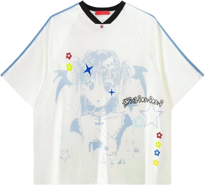 ゲームシャツ レディース Y2K ストリート系 Tシャツ 半袖 Vネック
