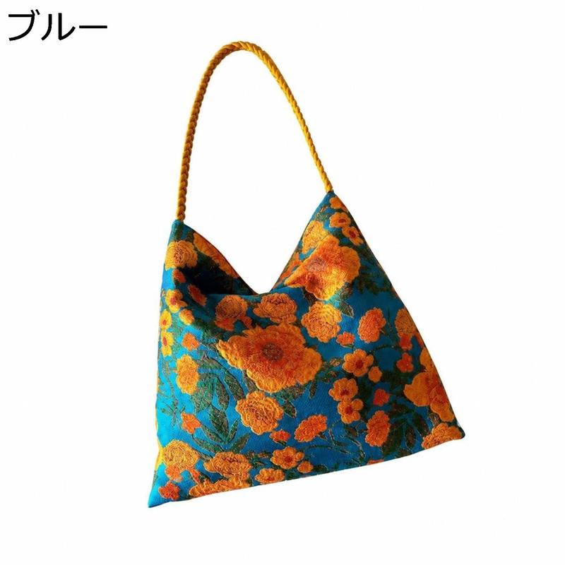 トートバッグ レディース 花柄 カメリア 椿 ジャガード 大容量