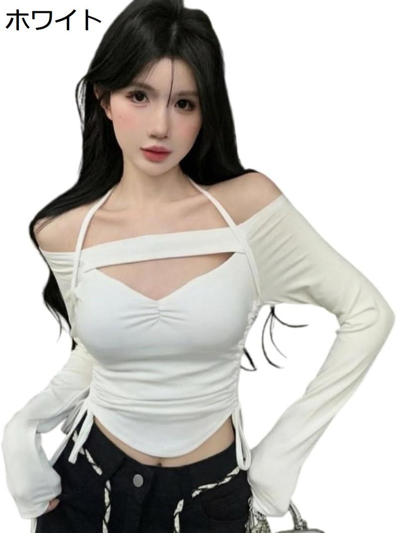 長袖 Tシャツ レディース セクシー オフショルダー 胸元あき トップス