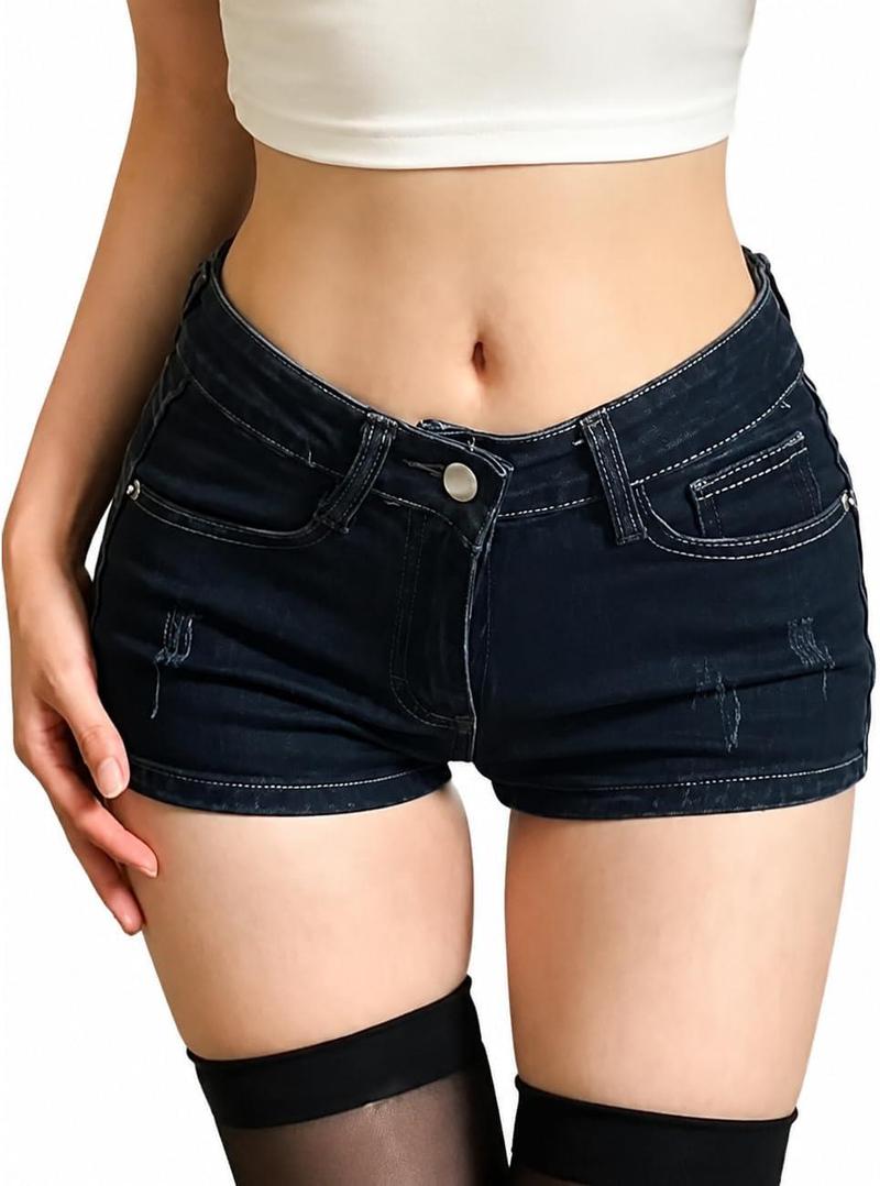 ホットパンツ デニム レディース ローライズ ダメージ ショートパンツ