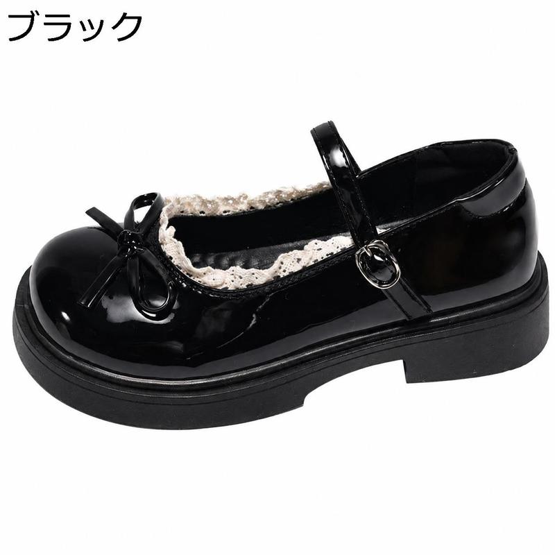 メリージェーン 厚底 パンプス レース リボン レディース ストラップ