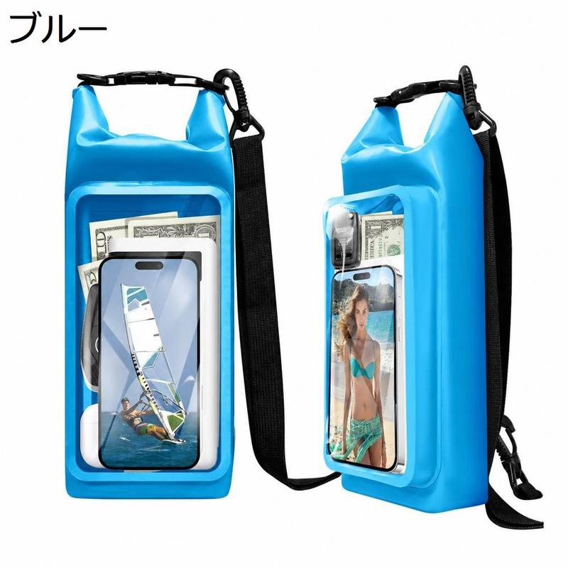 RATS ショルダーポーチ ブルー 防水 防水 ドライ 透明窓付き スマホ対応 中身が見える 肩掛け 斜めがけ