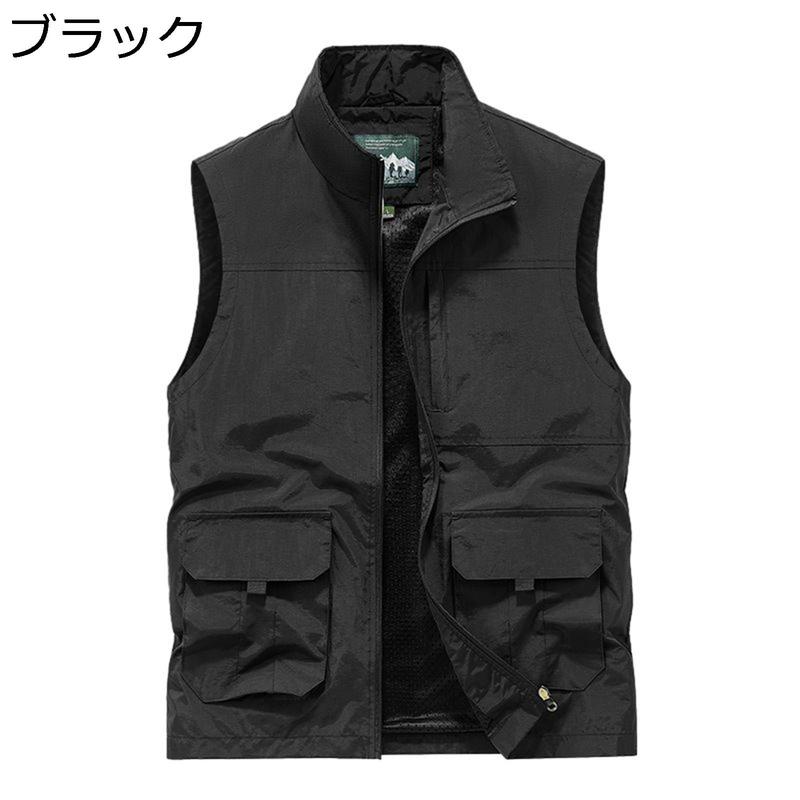 フィッシングベスト メンズ アウトドアベスト 袖なしジャケット