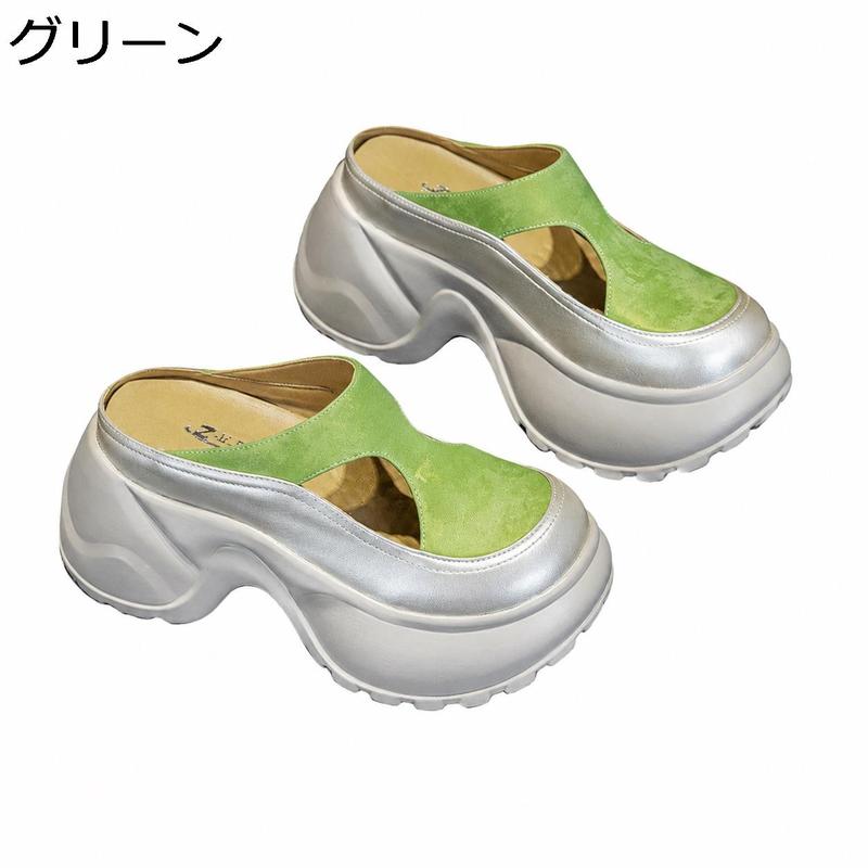 厚底スニーカー サボサンダル レディース ミュールスニーカー かかと