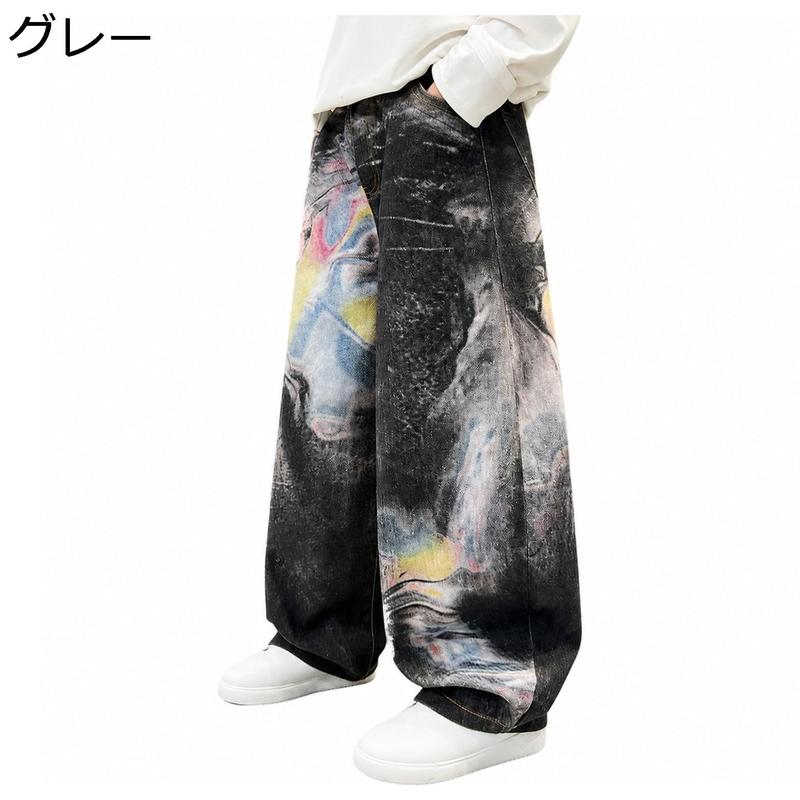 キッズ デニムパンツ ゆったり ワイドズ 男の子 ボーイズ ロングパンツ カジュアル ジーパン ジュニア ウエストゴム 長ズボン 通学 |  | 01