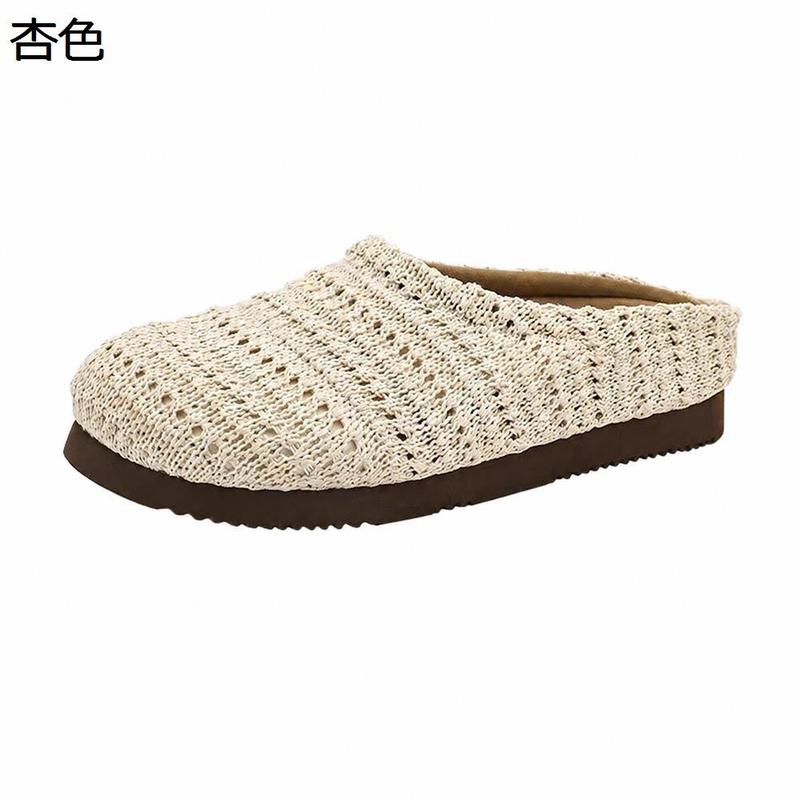 サボサンダル レディース 厚底 ミュール 透かし編み クロッグサンダル