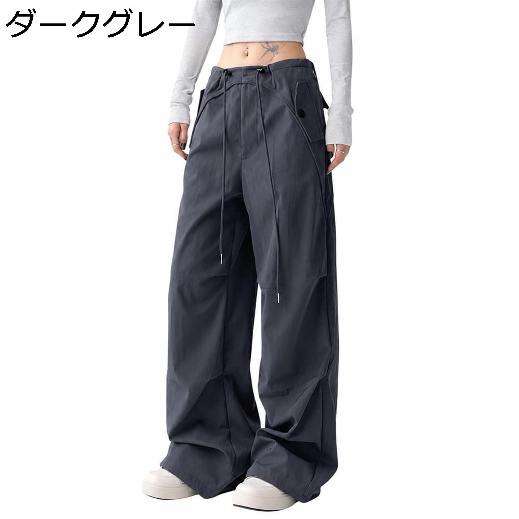 カーゴパンツ レディース ワイド ワークパンツ パラシュートパンツ ゆったり ロングパンツ ストリート ダンス ズボン ボトムス 脚長効果 |  | 01