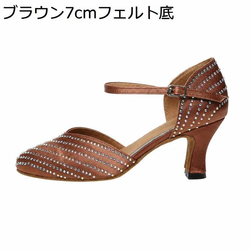 社交ダンスシューズ レディース ラテンシューズ 7cmヒール ラインス キラキラ パンプス アンクルストラップ クローズドトゥ 履きやすい |  | 01
