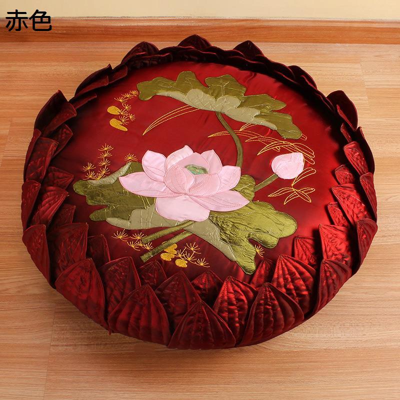 瞑想クッション 坐禅 座布団 仏全 蓮の花 立体デザイン 厚手 丸型